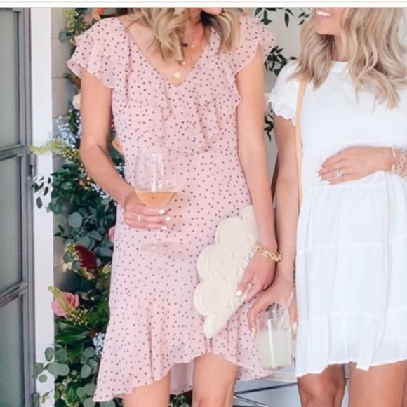 wayf polka dot dress